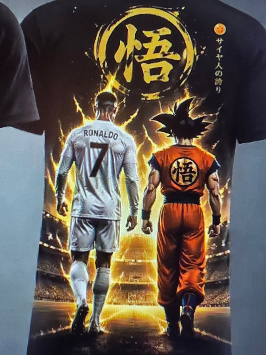 Summer! New! Hot! Dragon Ball/Ronaldo Kid/Adults Oversized Breathable Soccer Short-Sleeved Jersey