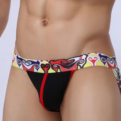 Sexy men's jockstrap w/ floral waistband